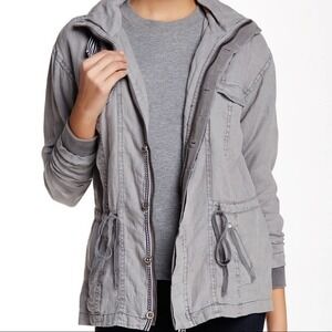 Michael Stars Linen Anorak Jacket Galvanized Size XS